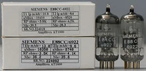 E88CC 6922 Siemens Gold Pins Made in Germany Amplitrex Tested 1MP #224018 224092 - Picture 1 of 8