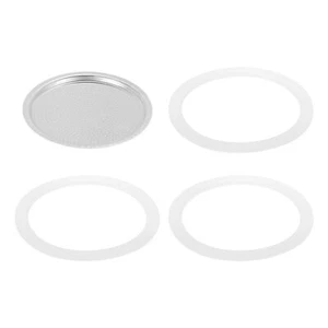 Stovetop Espresso Maker Aluminium Coffee Pot Parts with 1pcs Filter and 3pcs ... - Picture 1 of 7