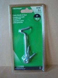 NEW OLD STOCK 1 Set Hillman Brand 4" Zinc GATE HOOK & EYE Stock# 851484 - Picture 1 of 7