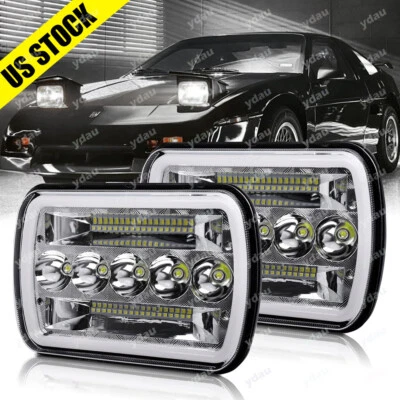 Fit Pontiac Fiero 84-88 Firebird 82-90 2x 7x6'' LED Headlights Hi-Lo Sealed Beam - Image 1 of 4