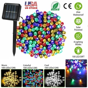 100LED Solar String Light Outdoor Waterproof Christmas Lights Garden Party Decor - Picture 1 of 29
