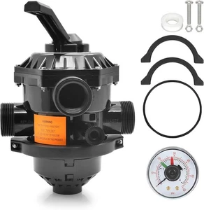 1-1/2-Inch 6-Way Clamp Style Valve ，262506 Top Mount Multiport Backwash Valve, C - Picture 1 of 7
