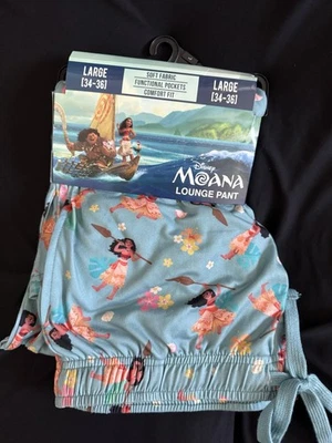 NEW Disney Moana Pajama Sleep Lounge Pants Unisex Adult Large Soft Pockets - Image 1 of 4