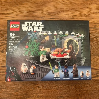 LEGO Star Wars Halcón Milenario Holiday Diorama 40658 NISB Rey Finn Chewbacca Foto 1 de 4