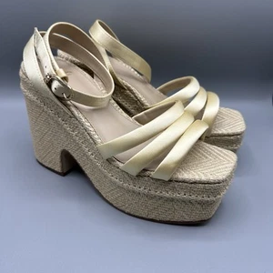 Sam Edelman Tibby Washed Lemon Plarform Wedge Sandal Women’s Size 8.5 - Picture 1 of 21