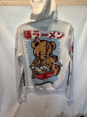 FRESH LAUNDRY Tokyo Japan Bear Broken Delicious GRAPHIC PRINT PULLOVER HOODIE S - Imagem 1 de 2