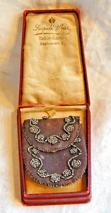 Kleine Markasiten Samt viktorianische Handtasche MIB mit Granaten Leopold weiß Baden-Baden - Bild 1 von 13
