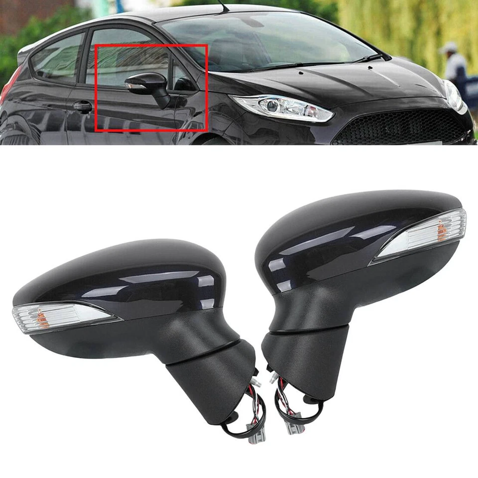 Conjunto de espejo retrovisor izquierdo derecho apto para Ford Fiesta MK7 2013-2017 Foto 1 de 4