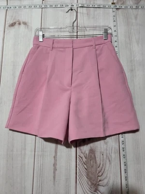 Pantalones Cortos Abercrombie & Fitch Para Mujer Pequeños Rosa Tiro Alto Plisados Elastizados A Medida Foto 1 de 4
