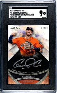 Carlos Correa 2017 Topps Tier One Auto Prime Performers Silver Ink /10 SGC 9 - Picture 1 of 2