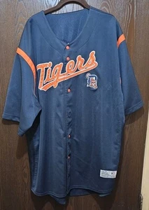 Blau & Orange Detroit Tigers Baseball Trikot Herren 2XL GENÄHT LESEN - Bild 1 von 2
