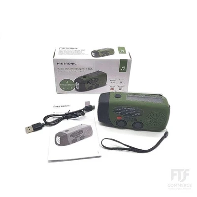 Metronic Dynamo FM Radio solarbetrieben tragbar 2000 mAh - Gummiabdeckung lose - Bild 1 von 4