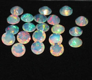 Piedra preciosa suelta de corte facetado redondo etíope natural de 6 mm 20 piezas - Imagen 1 de 10