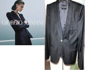 $2K FAB LUX GIORGIO ARMANI PIN STRIPE BLAZER JACKET SINGLE BRSTD 46 ITALY NWOT - Picture 1 of 13