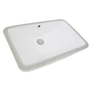Nantucket Sinks UM-2112-W Rectangle Undermount Ceramic Vanity Sink In White - Picture 1 of 7