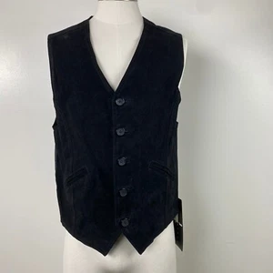 NEW NWT Joshua Ross Black Pig Suede Vest Medium - Picture 1 of 6