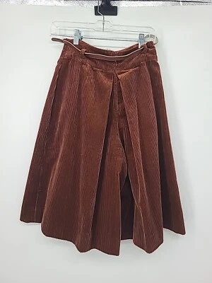 Vintage Salvatore Ferragamo Brown Corduroy Pallazo Wide Leg Shorts Size 10  - Image 1 of 4