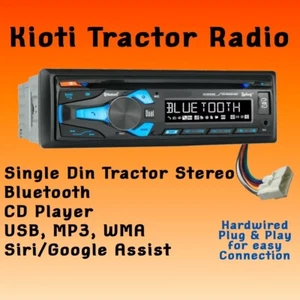 Kioti Tractor Plug & Radio AM FM Bluetooth CD Player NX RX DK CK Series Cab - Picture 1 of 6