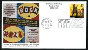 USA, SCOTT # 3187-M, MYSTIC FDC COVER OF ROCK 'N' ROLL MUSIC, CELEBRATE CENTURY - Picture 1 of 2
