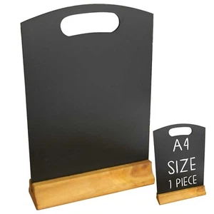 A4 Hand Held Table Top Menu Blackboard Specials Board Chalkboard with Base - Picture 1 of 9