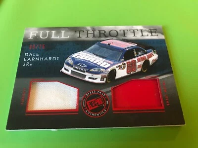 2012 PRESS PASS DALE EARNHARDT JR REDLINE RACE USED FIRESUIT + SHEET METAL #/75 - Image 1 of 3