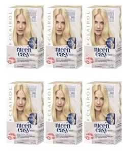 6 X Clairol Nice'n Easy Repair Ultra Light Natural Beach Blonde SB1 HAIR DYE - Picture 1 of 2