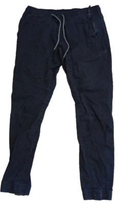 Rue21 Pants Slacks Mens Medium Black Solid Flat Front Tapered Drawstring Elastic - Image 1 of 4