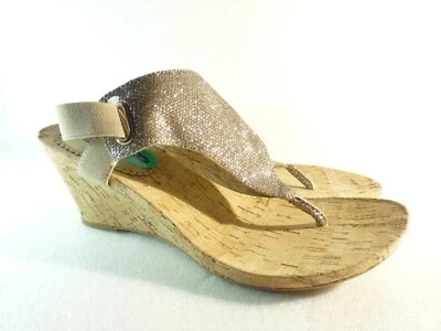 White Mountain Women Shoes sandals Gold Glitter Wedge Size 8 SKU 10591 - Image 1 of 4