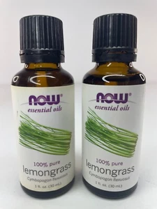 2 x NOW 100% Pure Lemongrass Essential Oil 1 oz 30 ml - Picture 1 of 3