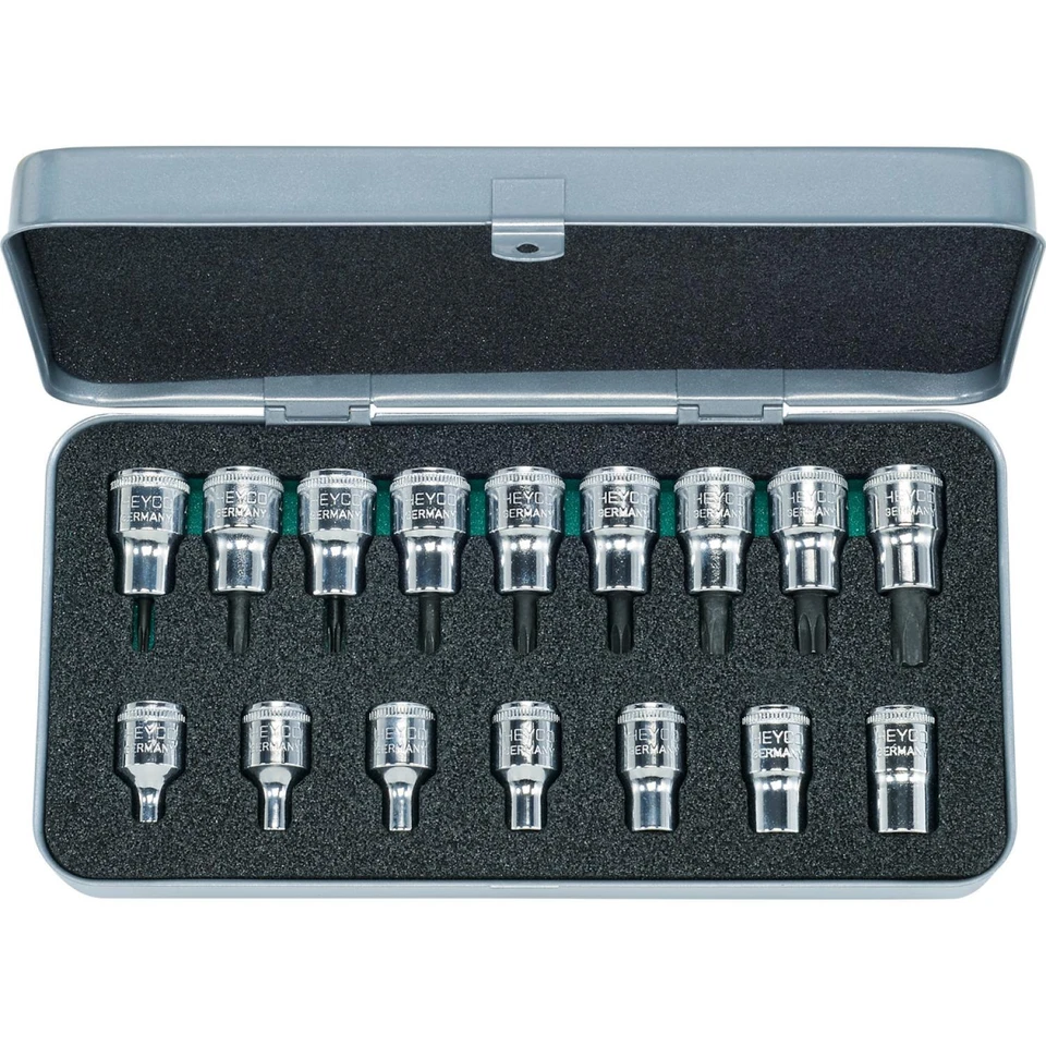 Heyco 00040500083 Combined Sockets & Screwdriver Sockets Set, 3/8", 16 Pc. - Image 1 of 1
