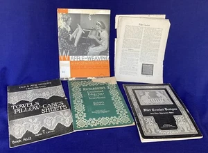 4 alte Waffelweben Filet Häkelmotive Hefte 1916 1934 wie besehen Lot - Bild 1 von 24