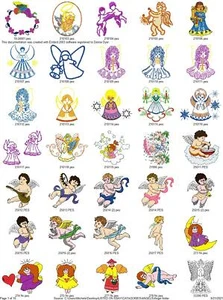 323 ANGELS CUPIDS Embroidery Machine Designs Patterns PES JEF HUS DST EXP USB - Picture 1 of 12