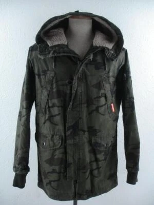 Superdry Men's S Hurricane Camo Military Parka Hooded Jacket N-3B Bomber Flight - Image 1 of 4