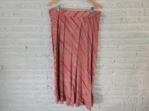 Cato Women Skirt 18W 20W Plus Pull On Maxi Red Stripe Casual Stretchy Straight - Picture 1 of 10