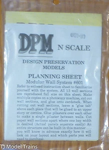 DPM Design Preservation Models #60191 Planning Sheet (N Scale) - Picture 1 of 1