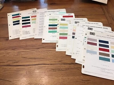 1955-56-57-58-59 NASH HUDSON RAMBLER REBEL HORNET & DUPONT 14 gráficos de pintura PP Foto 1 de 4