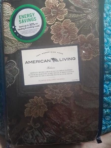 American Living Belami Pleated Scalloped Valance One 52" Wide 100% Poly Chocolat - Picture 1 of 11