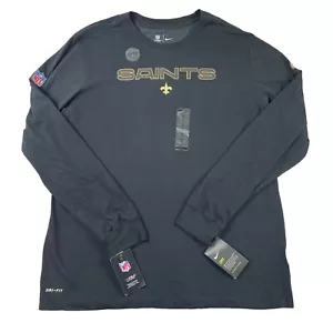 NWT Mens Nike New Orleans Saints Sideline Performance Long Sleeve T-Shirt Sz XL - Picture 1 of 10