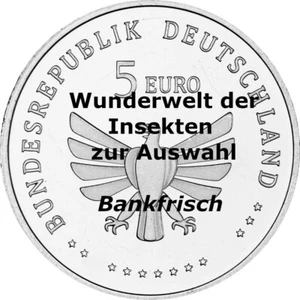 5 Euro Gedenkmünze Wunderwelt der Insekten 2022 2023 2024 bfr unc Alle Motive - Bild 1 von 16