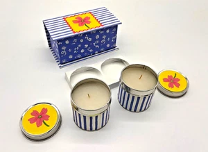Juego de regalo de velas vintage con sello (2) en caja con tapa - vainilla - Imagen 1 de 11