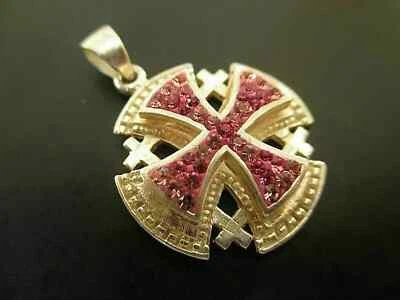 1.50Ct Round Lab Created Red Ruby Women's Wedding Pendant 14K Yellow Gold Plated - Image 1 of 4