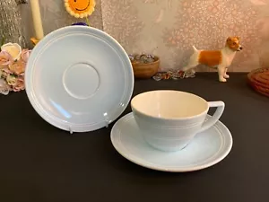 Jasper Conran at Wedgwood STRATA 1 taza grande y 2 platillos grandes azul en muy buena condición - Imagen 1 de 7