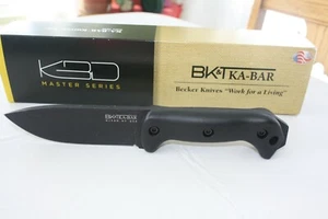 BK2 Becker Knife Master Series Knife, American Made NEW Two Sheaths, Full Tang - Picture 1 of 10