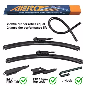 AERO 22"+22" Wiper Blades OEM Replacement GMC Sierra 1500 2500 3500 2021-2007 - Picture 1 of 8