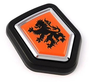 Holland flag Car Truck Black Shield Grill Badge grille chrome emblem - Foto 1 di 12