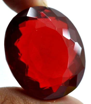 78.05 Ct. Brazilian Blood Red Topaz Hydrothermal Oval Cut Loose Gemstone Gift - Image 1 of 4
