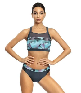 Damen Sportlicher Bustier-Bikini von Self Collektion Grau-Bunt (Mod.47N) Neu - Bild 1 von 2