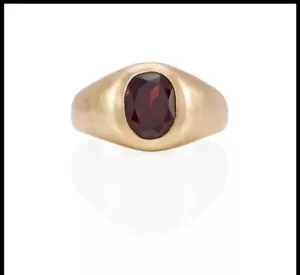 Vintage Herrenring 10 Karat Gold Granat Größe 9,75 - Bild 1 von 3