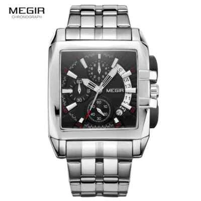 Business Men's Quartz Watches Fashion Brand Chronograph Steel Strap Wristwatches - Image 1 of 4
