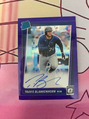 TRAVIS BLANKENHORN 2021 DONRUSS OPTIC #RRSTB RATED ROOKIE AUTO PURPLE PRIZM /75 - Image 1 of 2
